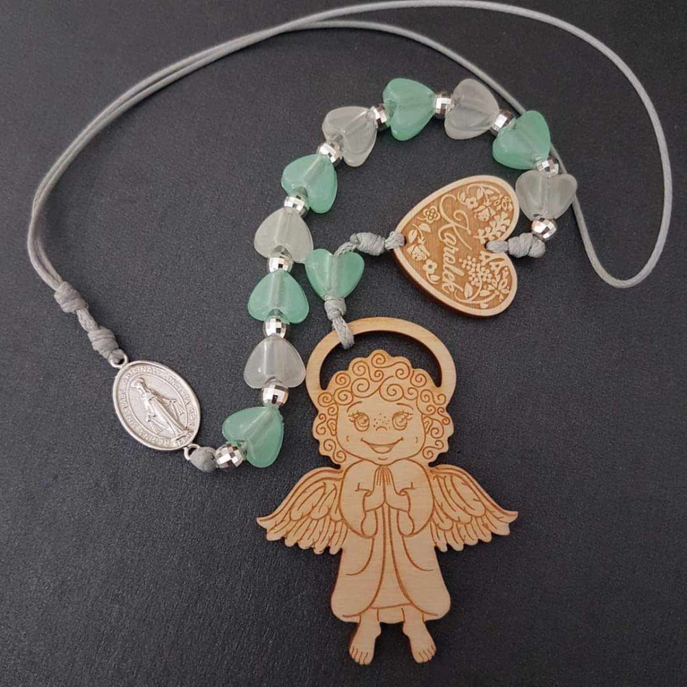 Breloczek imienny (Mia Maria) z dziesiątką różańca