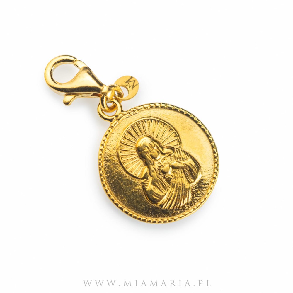 Szkaplerz (Mia Maria) zawieszka pozłacana z karabińczykiem