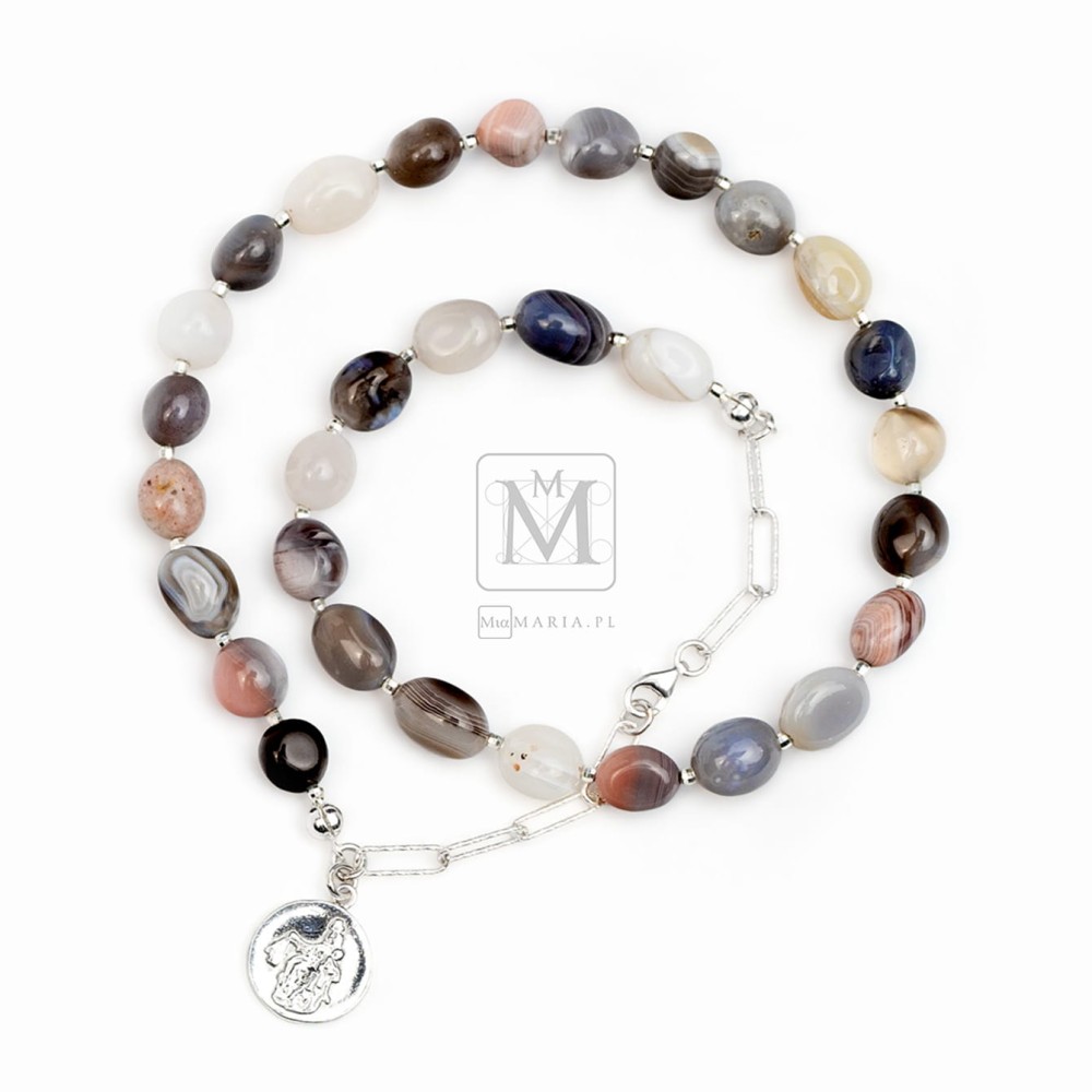 Bransoletka (naszyjnik) Szkaplerz z kamieniami agatu