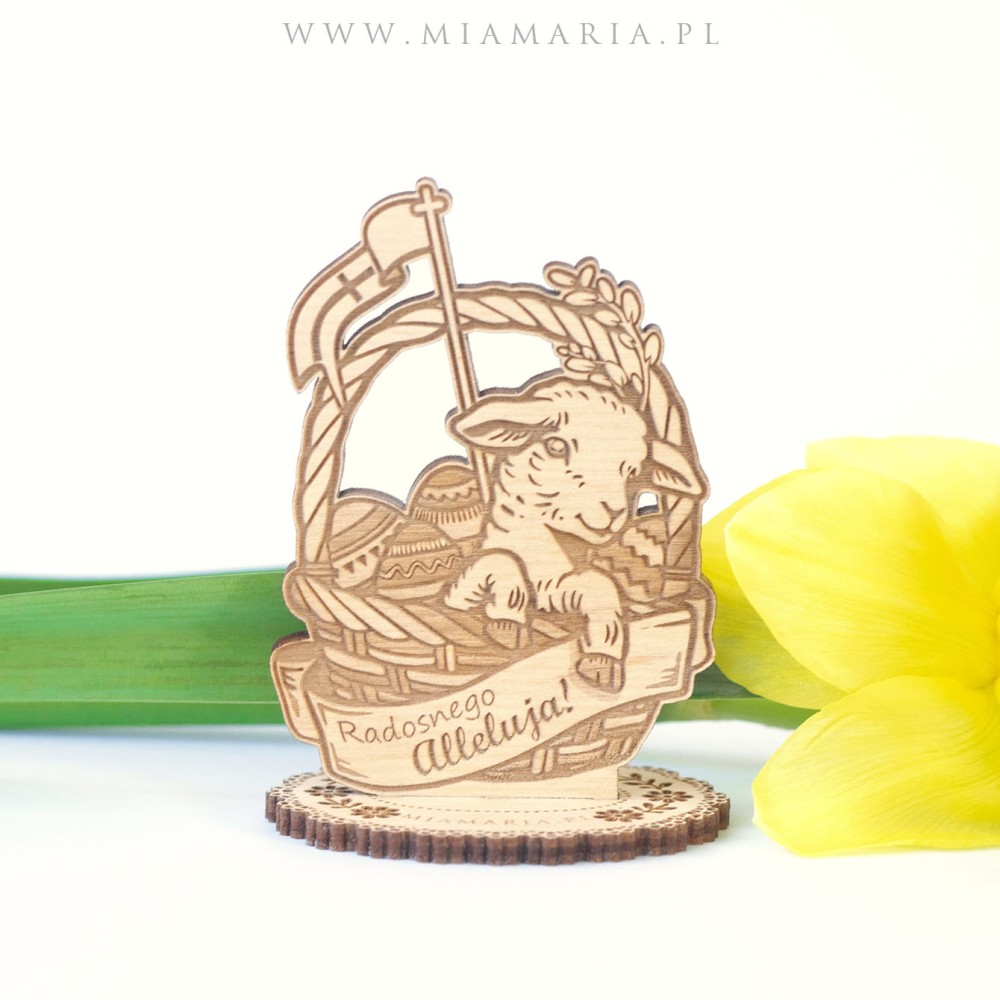 Drewniana ozdoba Wielkanocna „Baranek” II