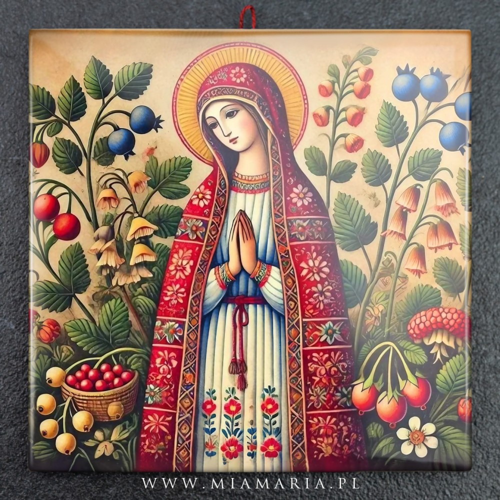 Matka Boża Jagodna (Mia Maria) ikona ceramiczna­