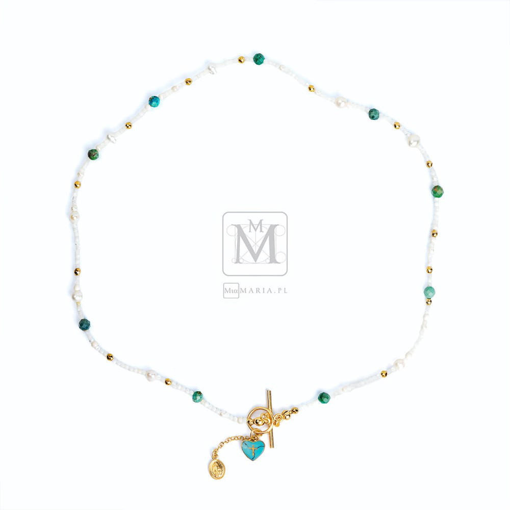 Naszyjnik perłowy (MiaMaria) z Serduszkiem