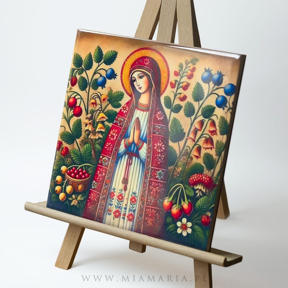 Matka Boża Jagodna (Mia Maria) ikona ceramiczna (20x20 cm)