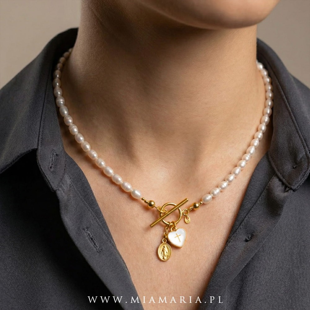 Naszyjnik (Mia Maria) Perłowy z Serduszkiem I