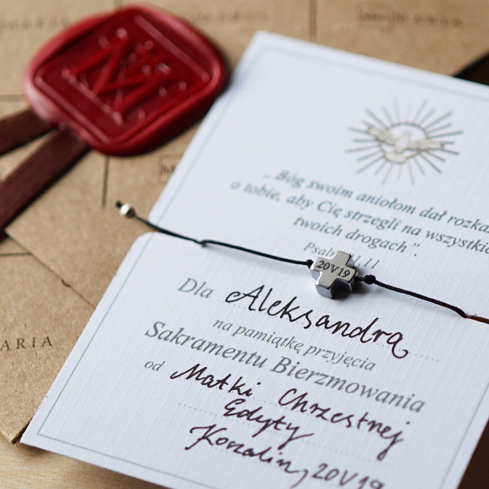 Bransoletka „Sakrament Bierzmowania” z Krzyżykiem