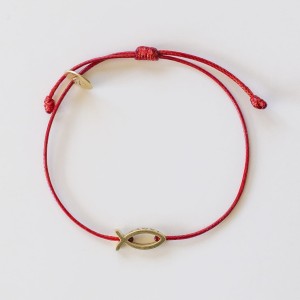 Bransoletka Pozłacana RYBA ICHTYS (Kordoni) II