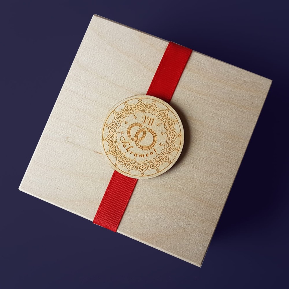 Drewniana skrzyneczka - Sakrament Małżenstwa (Mia Maria)