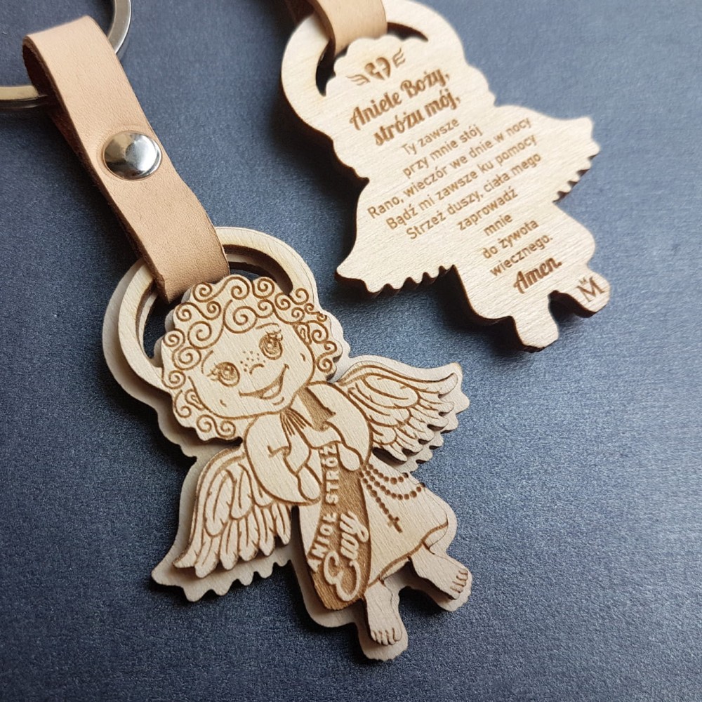 Breloczek imienny (Mia Maria) z Aniołem Stróżem