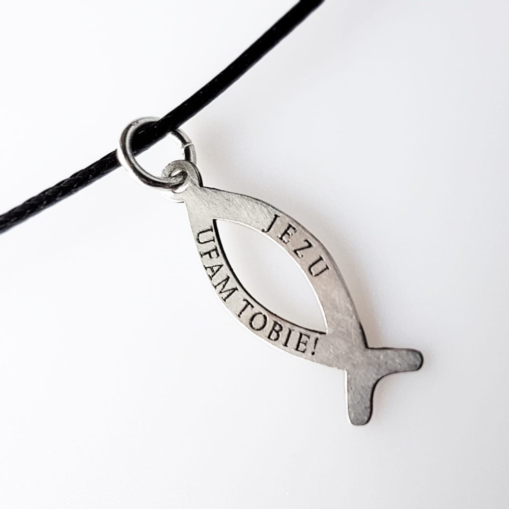 Naszyjnik z Rybą „Jezu Ufam Tobie”