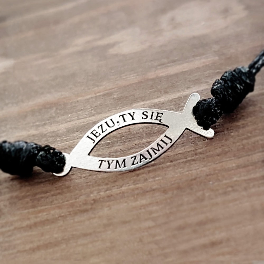 Bransoletka Ryba „Jezu Ty się tym zajmij”