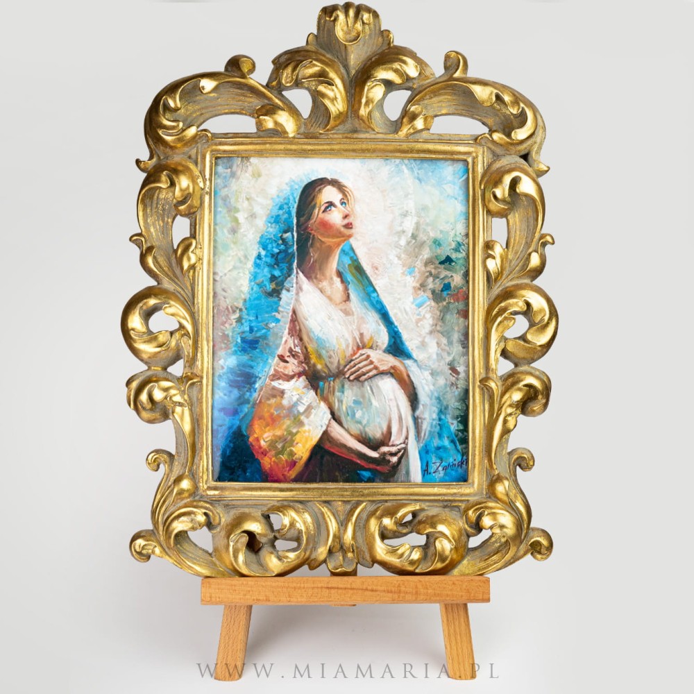 Matka Boża Brzemienna (Mia Maria) - Duża ikona w oprawie