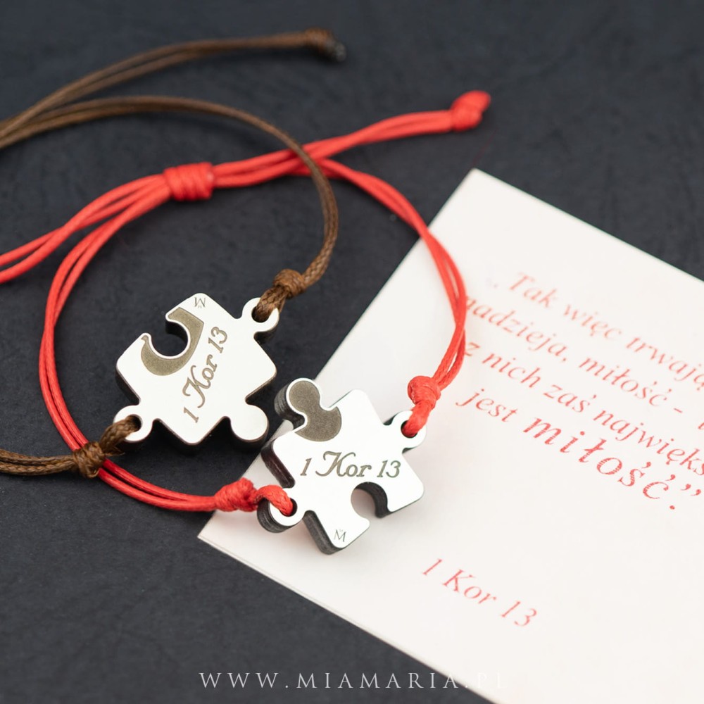 Bransoletki PUZZLE 1 Kor 13 (MiaMaria) dla Pary